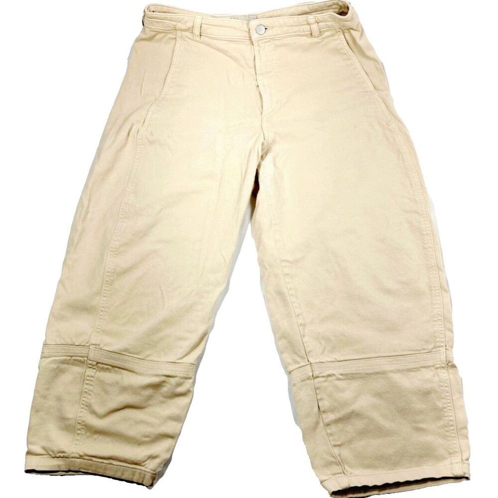 Everlane Jeans Capri Crop High Denim 34 L 14 16 Khaki Cotton Beige Summery Boho
